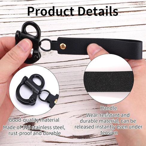 Black Quick Release Clips, Firefighter Mask Quick Release Shackle with Handle Multifunctional Stainless Steel Snap Shackle Lanyard Firefighter Accessories in Saudi Arabia