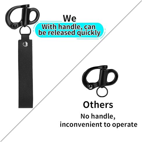 Black Quick Release Clips, Firefighter Mask Quick Release Shackle with Handle Multifunctional Stainless Steel Snap Shackle Lanyard Firefighter Accessories in Saudi Arabia