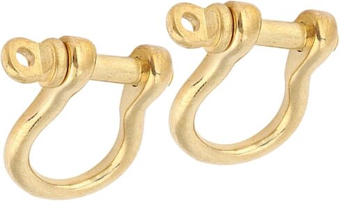 Estink Anchor Shackle, 2 Set Screw Pin Anchor Shackle Pure Brass U Type Fob Key Ring Hook Golden Connection Buckle Marine Hardware Rigging for Traction Steel Wire, 10mm in Kuwait