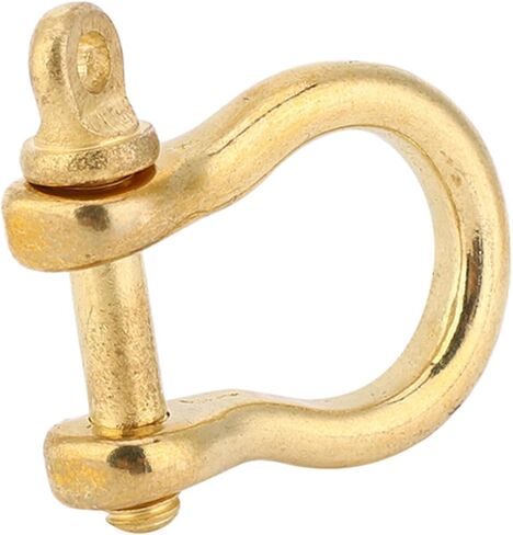 Estink Anchor Shackle, 2 Set Screw Pin Anchor Shackle Pure Brass U Type Fob Key Ring Hook Golden Connection Buckle Marine Hardware Rigging for Traction Steel Wire, 10mm in Kuwait