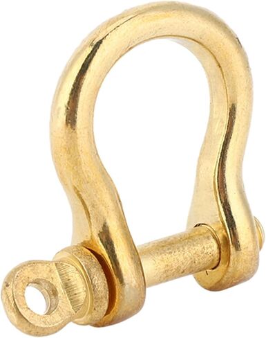 Estink Anchor Shackle, 2 Set Screw Pin Anchor Shackle Pure Brass U Type Fob Key Ring Hook Golden Connection Buckle Marine Hardware Rigging for Traction Steel Wire, 10mm in Kuwait