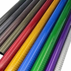 2pcs Colored 3K Carbon Fiber Tube 30 * 26mm,30 * 27mm,30 * 28mm,Outer Diameter*Inner Diameter,Length 500mm(30x28mm-Purple) in Kuwait