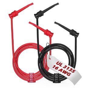16 Gauge 2pcs/3.3ft 4mm موز قابس لاختبار الخطاف UL3135 ، مجموعة اختبارات السيليكون الثقيلة مجموعة الأسلاك الضواحي للاختبار - Edgelec in Kuwait
