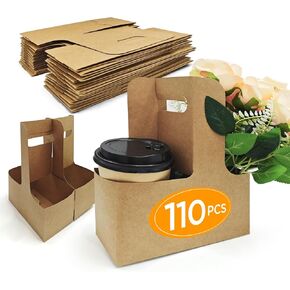 15pcs من الورق المقوى من الورق المقوى ، حاملي كوب قابل للطي قابلة للطي 2 أو 4 أكواب حاملة مشروبات مع حاملات مقبض للذهاب إلى حامل الكأس لتسليم القهوة الساخنة أو الباردة in Kuwait