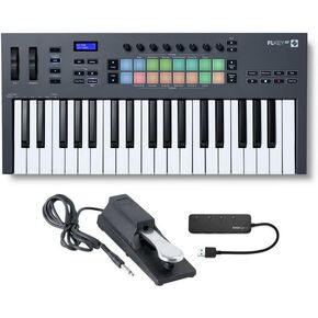 Novation Flkey 37 37-Key Midi Keyboard Controller for FL Studio Bundle مع Despare Pedal و 4-Port USB 3.0 HUB (3 عناصر) in Kuwait