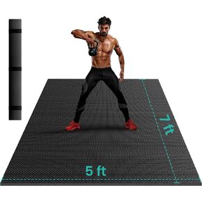 حصيرة تمرين كبيرة إضافية ، 7'x5 '/8'x6'/10'x6'x8mm (1/3 بوصة) ، حصيرة تجريب كبيرة ، غير متينة ، سميكة ، ملائمة للمنزل ، حصيرة اليوغا للياقة ، حصيرة تمرين عالية الكثافة ، ملائمة للأحذية in Kuwait