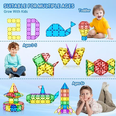 البلاط المغناطيسي Toddler Toys Garden Farm Set ، الكتل المغناطيسية مونتيسوري التعليمية التعليمية التعليمية المبنية للمغنطة لثلاثة 4 5 فتيان بويز ، ألعاب الأطفال عيد ميلاد عيد الفصح هدايا in Saudi Arabia