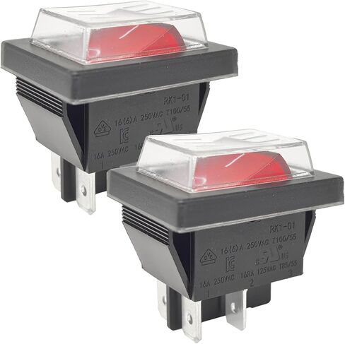 2 -Pack RK1-01 مفتاح الروك - DPST 16A 250VAC 4 -PIN المفتاح الكهربائي - متوافق مع سلسلة Carling VJD1 - IP67 مقاومة للماء للمعدات البحرية والصناعية in Saudi Arabia