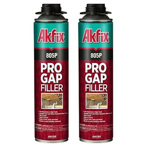 Akfix 805P PRO Gap Filler Expanding Foam Sealant Kit (12x24 Oz.) - Insulating Foam Sealant, Low Expansion Foam for Sound & Heat Insulation, Window & Door | Gun & 2Cleaner Included | 24 Oz. 12 Pack in Kuwait