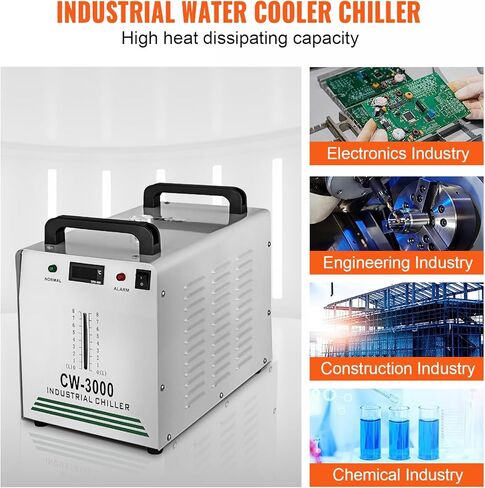 9L CW-3000 التحلل الحراري مبرد المياه الصناعية لآلات نقش وقطع ليزر CNC/60W/80W CO2 ، تبريد 50W/℃ (CW-3000AG) in Saudi Arabia