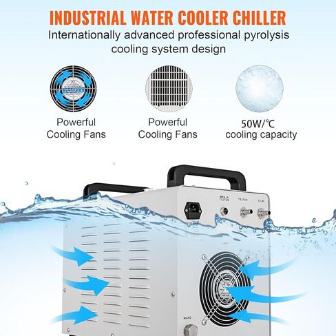 9L CW-3000 التحلل الحراري مبرد المياه الصناعية لآلات نقش وقطع ليزر CNC/60W/80W CO2 ، تبريد 50W/℃ (CW-3000AG) in Saudi Arabia