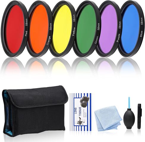 6-Piece Full Color Lens Filter Kit 72 mm for DSLR Cameras in Saudi Arabia