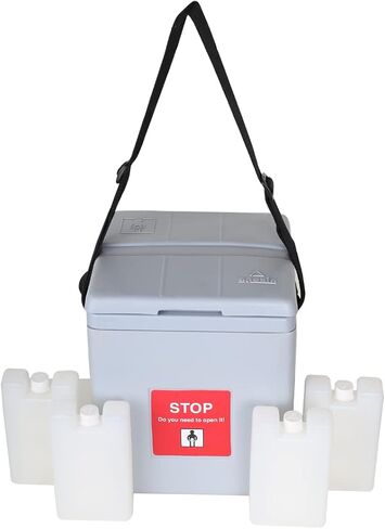 4 Ice Pack Vaccine Carrier Box Portable CFC- مربع تخزين لقاح تحكم البولي يوريثان المجاني مع غطاء وسدادة متكاملة ومفصلية (1.67 LTR.) (أزرق) (أزرق) in Saudi Arabia