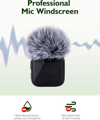 4*PCS Furry Mic الزجاج الأمامي لـ DJI MIC Mini - MIC Wind Muff مناسبة لـ DJI Mini تقليل ضوضاء الرياح ، حافظ على نظافة الميكروفون (رمادي) in Kuwait