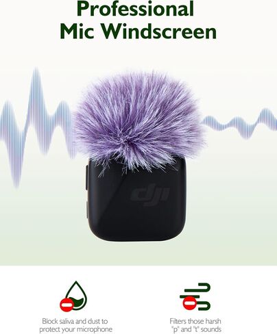 4*PCS Furry Mic الزجاج الأمامي لـ DJI MIC Mini - MIC Wind Muff مناسبة لـ DJI Mini تقليل ضوضاء الرياح ، حافظ على نظافة الميكروفون (رمادي) in Kuwait