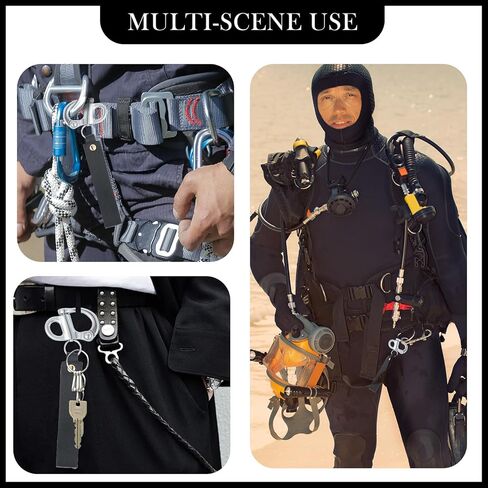 2 Pcs SCBA Mask Quick Release Clip Firefighter Accessories Firefighter Quick Release Shackle Marine Grade 316 Stainless Steel Shackle for Rigging with Leather Handle in Kuwait