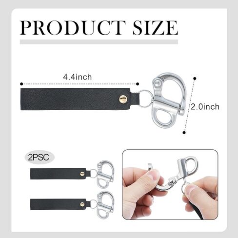 2 Pcs SCBA Mask Quick Release Clip Firefighter Accessories Firefighter Quick Release Shackle Marine Grade 316 Stainless Steel Shackle for Rigging with Leather Handle in Kuwait