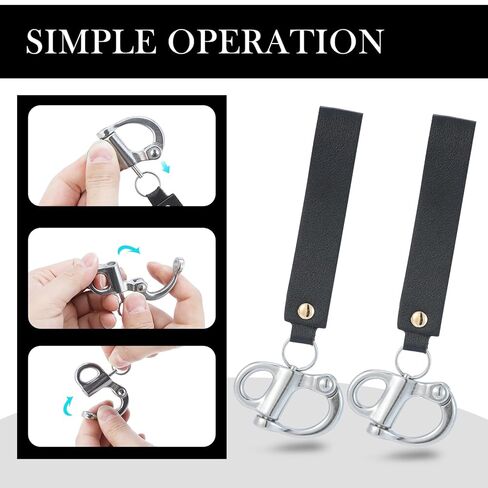 2 Pcs SCBA Mask Quick Release Clip Firefighter Accessories Firefighter Quick Release Shackle Marine Grade 316 Stainless Steel Shackle for Rigging with Leather Handle in Kuwait