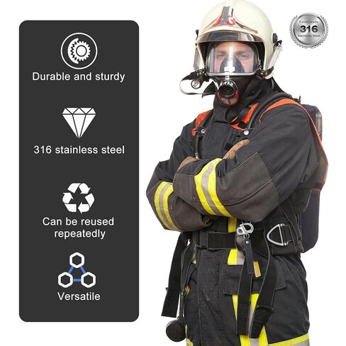 2 Pcs SCBA Mask Quick Release Clip Firefighter Accessories Firefighter Quick Release Shackle Marine Grade 316 Stainless Steel Shackle for Rigging with Leather Handle in Kuwait