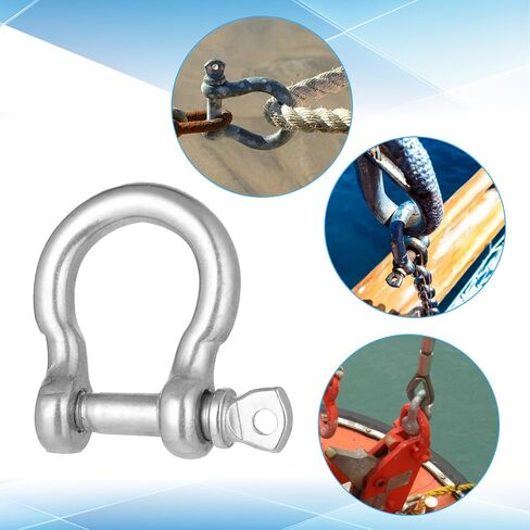 8pcs المسمار دبوس مرساة القيود ، 3/16 بوصة 304 الفولاذ المقاوم للصدأ D حلقة الأقطار 15 مم M5 القوس clevis قيود القيود مع دبوس المسمار لسلاسل سلك الفولاذ الجر. in Saudi Arabia