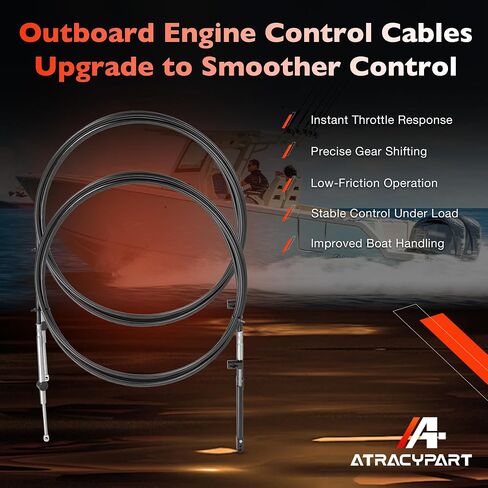 Gen 1 Boat Tourboard Throuboard Cables ، 33C استبدال الكابلات عن بُعد ، متوافق مع Mercury ، Mercruiser ، Mariner ، Force Motor Engines ، استبدال سلسلة CC179 (2pcs) in Saudi Arabia