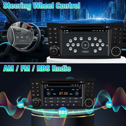 Radio for W211: 128G Double Din Car Stereo with Bluetooth AM FM Carplay for Mercedes Benz E500 E300 2002-2009, 7" Aftermarket Touch Screen Android System Head Unit with Backup Camera FMAM for Apple in Saudi Arabia