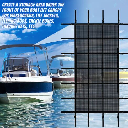 118" x 59" Boat Lift Canopy Storage Net - Creates Storage Area Under The Boat Lift Canopy, Double Layer Mesh Organizer Net with Zipper for Store Life Jackets, Fishing Rods in Saudi Arabia