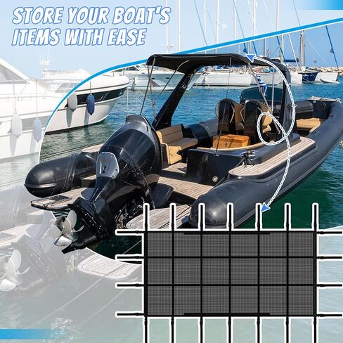 118" x 59" Boat Lift Canopy Storage Net - Creates Storage Area Under The Boat Lift Canopy, Double Layer Mesh Organizer Net with Zipper for Store Life Jackets, Fishing Rods in Saudi Arabia