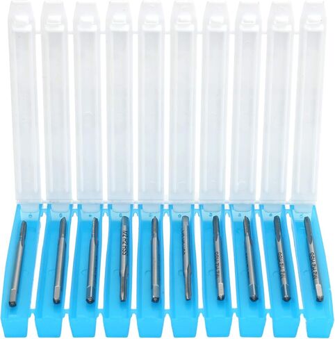 Garosa 10Pcs Tap Drill Straight Flute High Speed Steel Bottom Machine Hardware Tools M2 W6542, Easy Installation and Use, Suitable for A Wide Range of Metal Materials, Wearresistant in Saudi Arabia