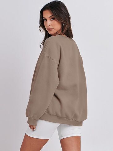ANRABESS البلوز المتضخم للنساء الصوف كم طويل Crewneck بلوزة كاجوال خريف 2023 الملابس العصرية in Kuwait