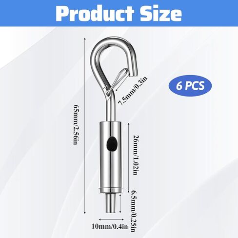 6 PCS Small Turnbuckle, Turnbuckle Tensioner for 1/16-3/32 Galvanized /304/316 Stainless Steel Turnbuckles Cable Tensioner for Cable Wire Rope Tension Light Hanging Sun Shade Tent Installation in Kuwait