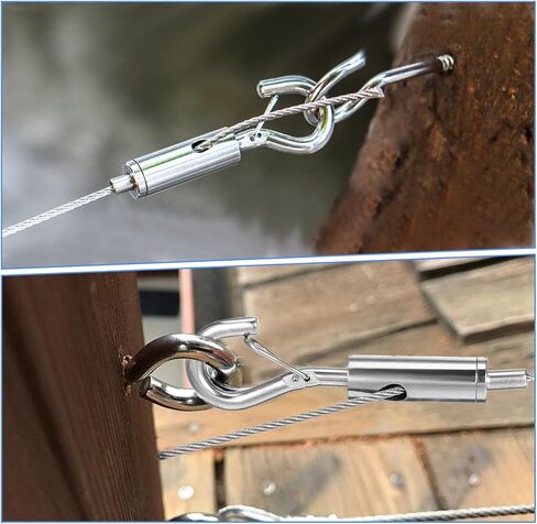 6 PCS Small Turnbuckle, Turnbuckle Tensioner for 1/16-3/32 Galvanized /304/316 Stainless Steel Turnbuckles Cable Tensioner for Cable Wire Rope Tension Light Hanging Sun Shade Tent Installation in Kuwait