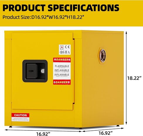 Flammable Safety Cabinet, Galvanized Steel, Laboratory Cabinets Explosion Proof Cabinets Anti Corrosion Chemical Reagents Instruments Protection Supplies Cabinet in Saudi Arabia