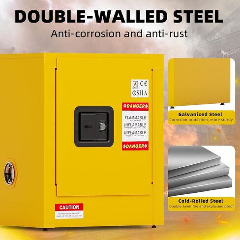 Flammable Safety Cabinet, Galvanized Steel, Laboratory Cabinets Explosion Proof Cabinets Anti Corrosion Chemical Reagents Instruments Protection Supplies Cabinet in Saudi Arabia