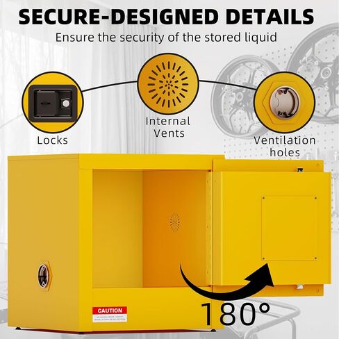 Flammable Safety Cabinet, Galvanized Steel, Laboratory Cabinets Explosion Proof Cabinets Anti Corrosion Chemical Reagents Instruments Protection Supplies Cabinet in Saudi Arabia