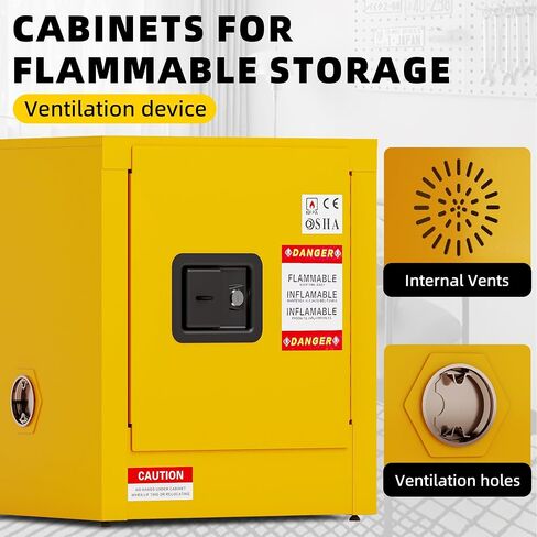 Flammable Safety Cabinet, Galvanized Steel, Laboratory Cabinets Explosion Proof Cabinets Anti Corrosion Chemical Reagents Instruments Protection Supplies Cabinet in Saudi Arabia