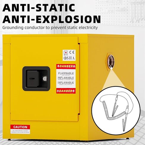 Flammable Safety Cabinet, Galvanized Steel, Laboratory Cabinets Explosion Proof Cabinets Anti Corrosion Chemical Reagents Instruments Protection Supplies Cabinet in Saudi Arabia