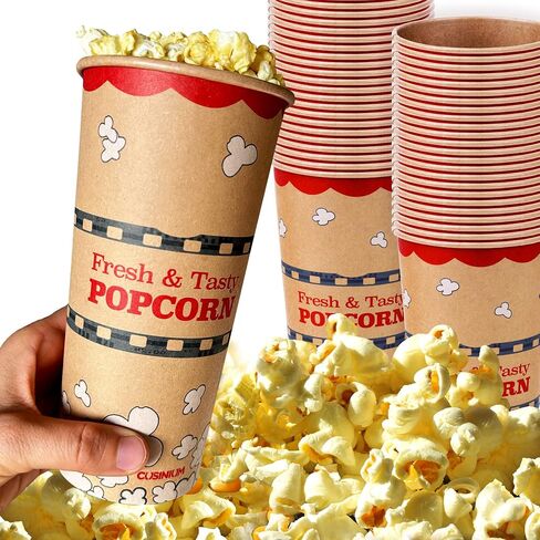 cusinium [24 أوقية] 50 عبوة دلاء الفشار Kraft - أحواض الفشار الكبيرة in Kuwait