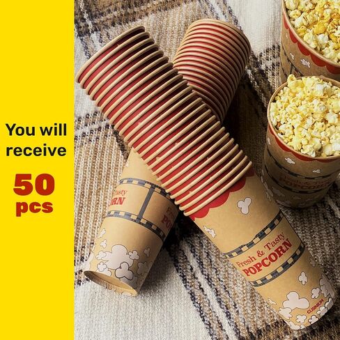 cusinium [24 أوقية] 50 عبوة دلاء الفشار Kraft - أحواض الفشار الكبيرة in Kuwait