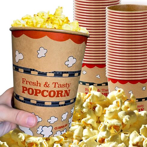 cusinium [24 أوقية] 50 عبوة دلاء الفشار Kraft - أحواض الفشار الكبيرة in Kuwait
