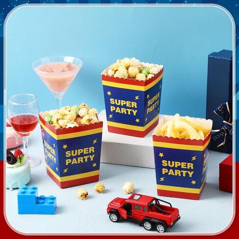 Zhehao 50 Pcs Blue and Pink Cartoon Popcorn Boxes Mini Palm Leaves Hawaiian Popcorn Cup Paper Holder Tropical Luau Party Favor for Summer Birthday Party Favor Supplies Decorations in Saudi Arabia