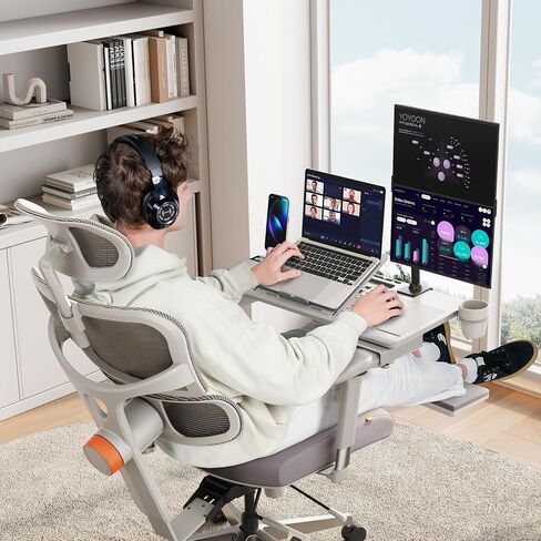 Newtral Laptop Bed Tray Desk, Height & Angle Adjustable Foldable Laptop Stand w/Cup Holder, Mousepad, Laptop Table Bookstand for Gaming, Working, Sofa & Office Chairs Use in Saudi Arabia