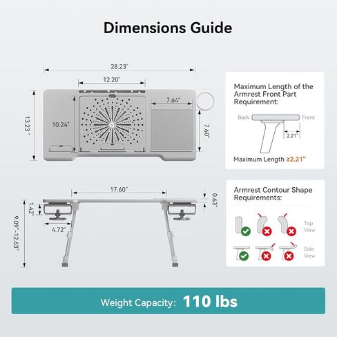 Newtral Laptop Bed Tray Desk, Height & Angle Adjustable Foldable Laptop Stand w/Cup Holder, Mousepad, Laptop Table Bookstand for Gaming, Working, Sofa & Office Chairs Use in Saudi Arabia