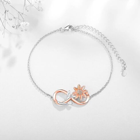 سوار الأم الابنة S925 STERLING SILVER SET 2 Butterfly Heart مطابقة عباد الشمس الورد الأساور للذهول مع مجوهرات الهدايا عيد ميلاد لأمي ابنة النساء in Kuwait