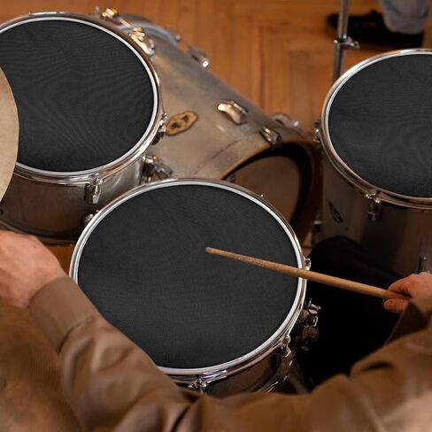 Mesh Drum Head, 2ply Mesh Drum Head Silent Pad Skin Black Double Layer Mesh for Drum Drumhead Professional Percussion Instrument Parts (14inch) in Saudi Arabia