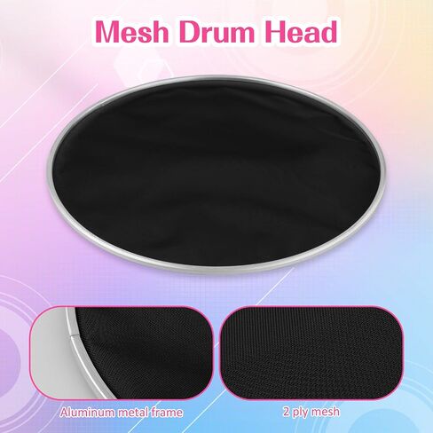Mesh Drum Head, 2ply Mesh Drum Head Silent Pad Skin Black Double Layer Mesh for Drum Drumhead Professional Percussion Instrument Parts (14inch) in Saudi Arabia