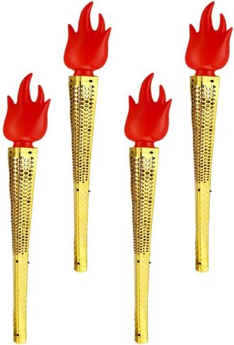 Homoyoyo 4pcs لعبة بلاستيكية البطارية الاصطناعية O-lempic torch تدير ديكور واقعية لليد للمنافسات الرياضية الذهبية in Saudi Arabia