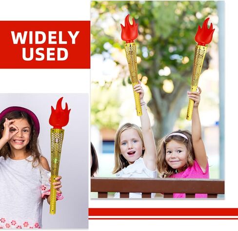 Homoyoyo 4pcs لعبة بلاستيكية البطارية الاصطناعية O-lempic torch تدير ديكور واقعية لليد للمنافسات الرياضية الذهبية in Saudi Arabia