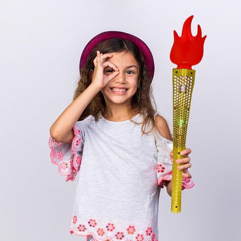 Homoyoyo 4pcs لعبة بلاستيكية البطارية الاصطناعية O-lempic torch تدير ديكور واقعية لليد للمنافسات الرياضية الذهبية in Saudi Arabia