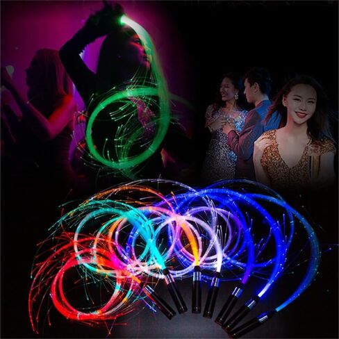 LED Fiber Optic Optic Whip 6ft 360 ° Pivel Pixel Whip Whip القابلة لإعادة الشحن سوط 23 أوضاع تأثير ملونة لعبة الهذيان لسوط LED (أبيض) in Saudi Arabia